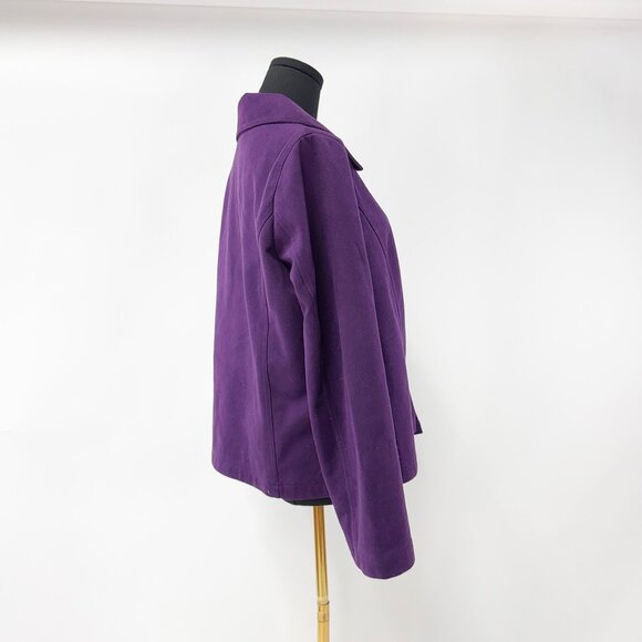 90s vintage style Deep Purple Faux Suede Jacket - Picture 3 of 13